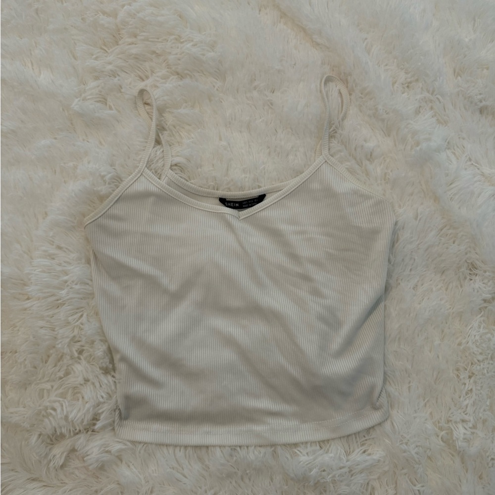 White cropped tank top